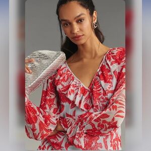 🌸Chiffon Ruffle Midi Dress